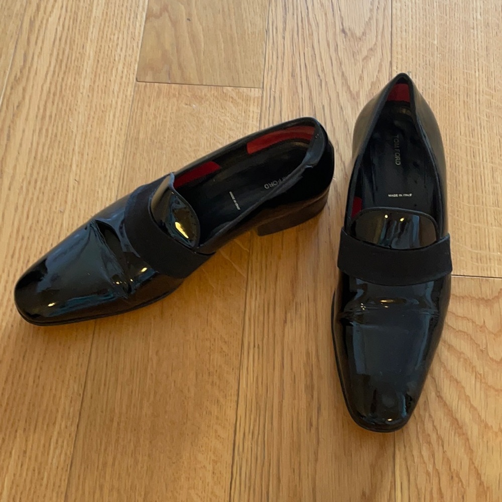 Men’s Tom Ford Patent Leather web-strap loafers